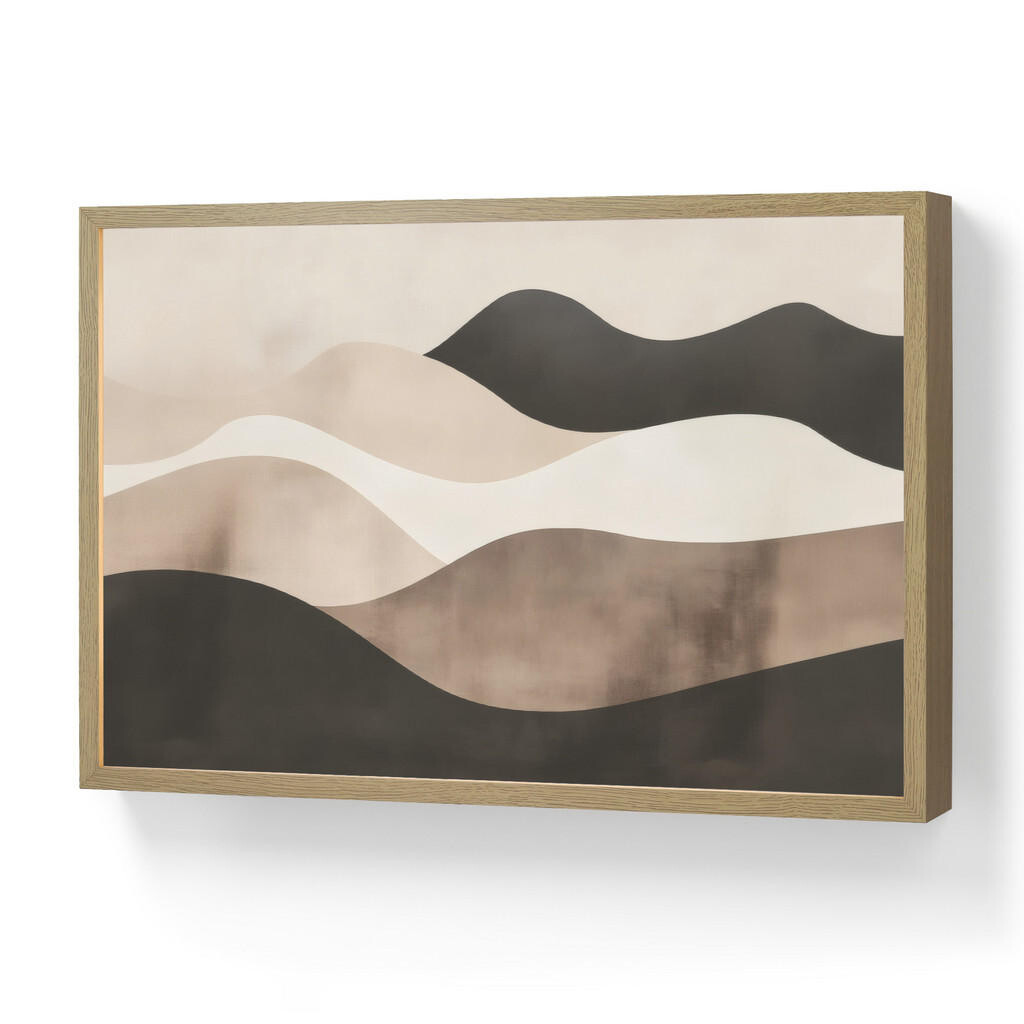OnlyWow NÁSTĚNNÁ LAMPA S AKUMULÁTOREM Abstraktní - Krajina - Vlny - Krémová barva 60x40 cm