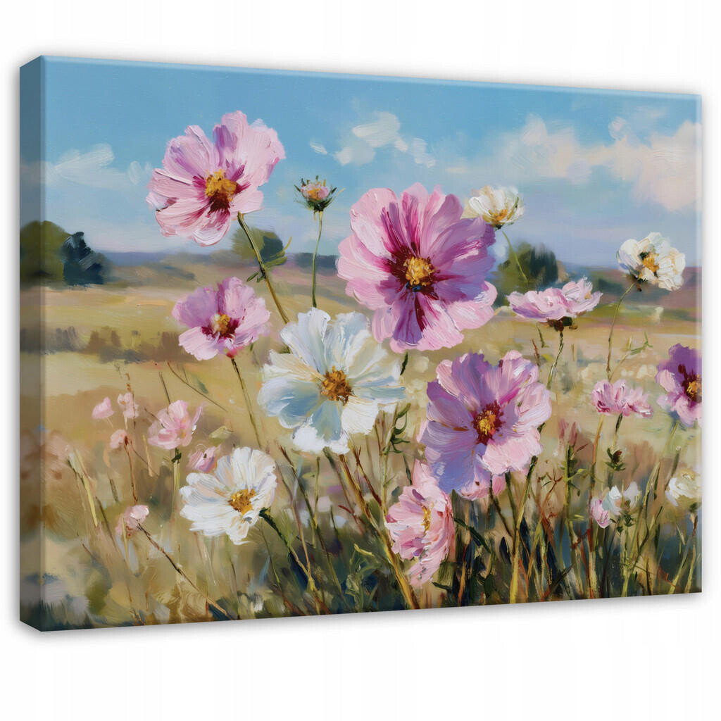 Wallarena PLÁTNO Květiny Louka Růžová 120x80 cm