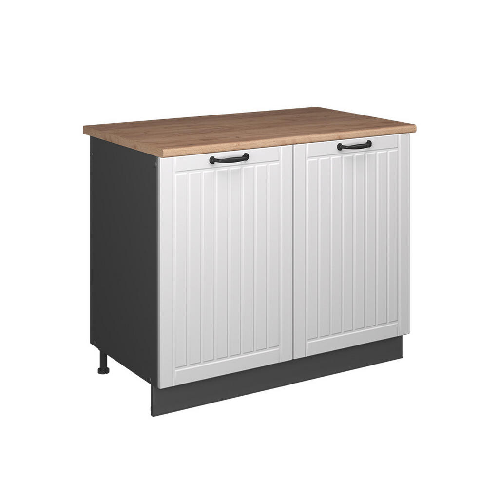 Vicco SKŘÍŇKA POD DŘEZ Fame-Line, Bílý venkovský dům/Antracit, 100 cm, PD Dub