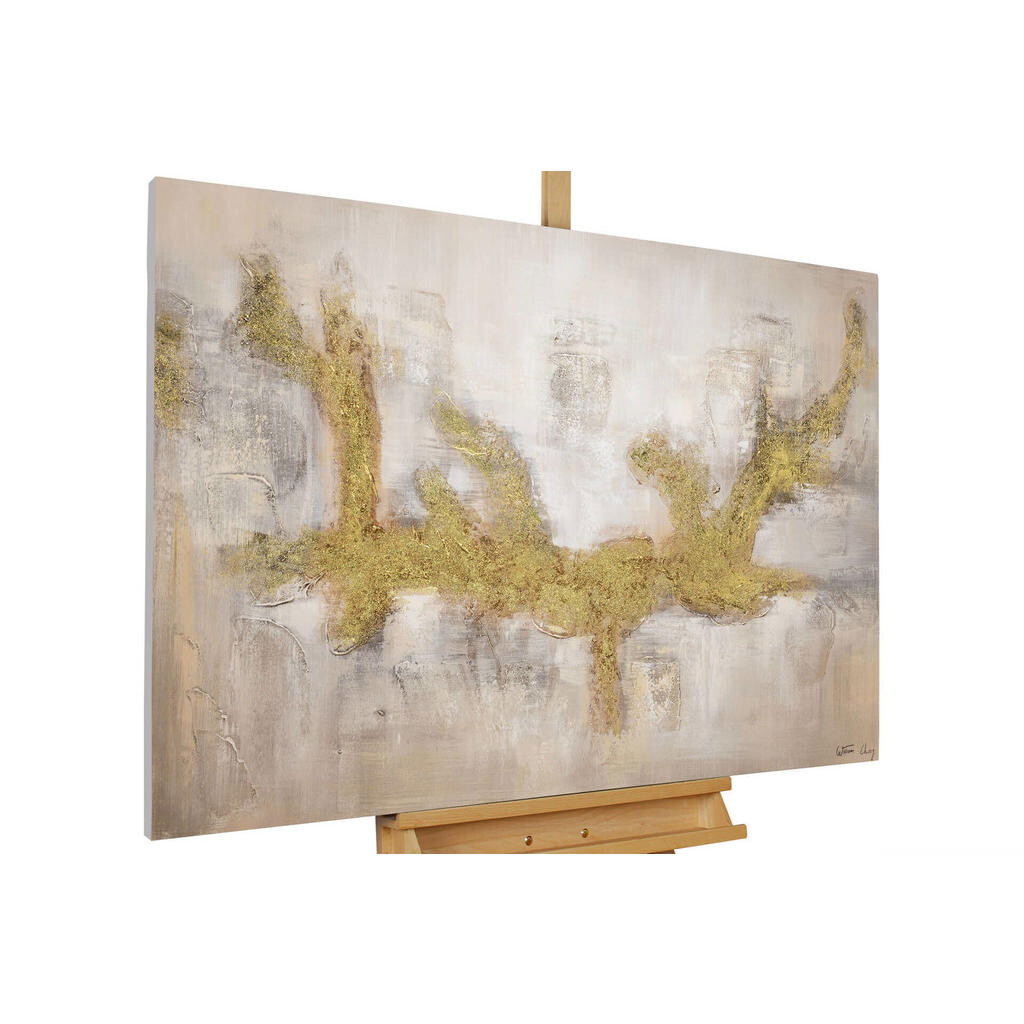 KUNSTLOFT RUČNĚ MALOVANÝ AKRYLOVÝ OBRAZ ZLATÝ, 120/80 CM