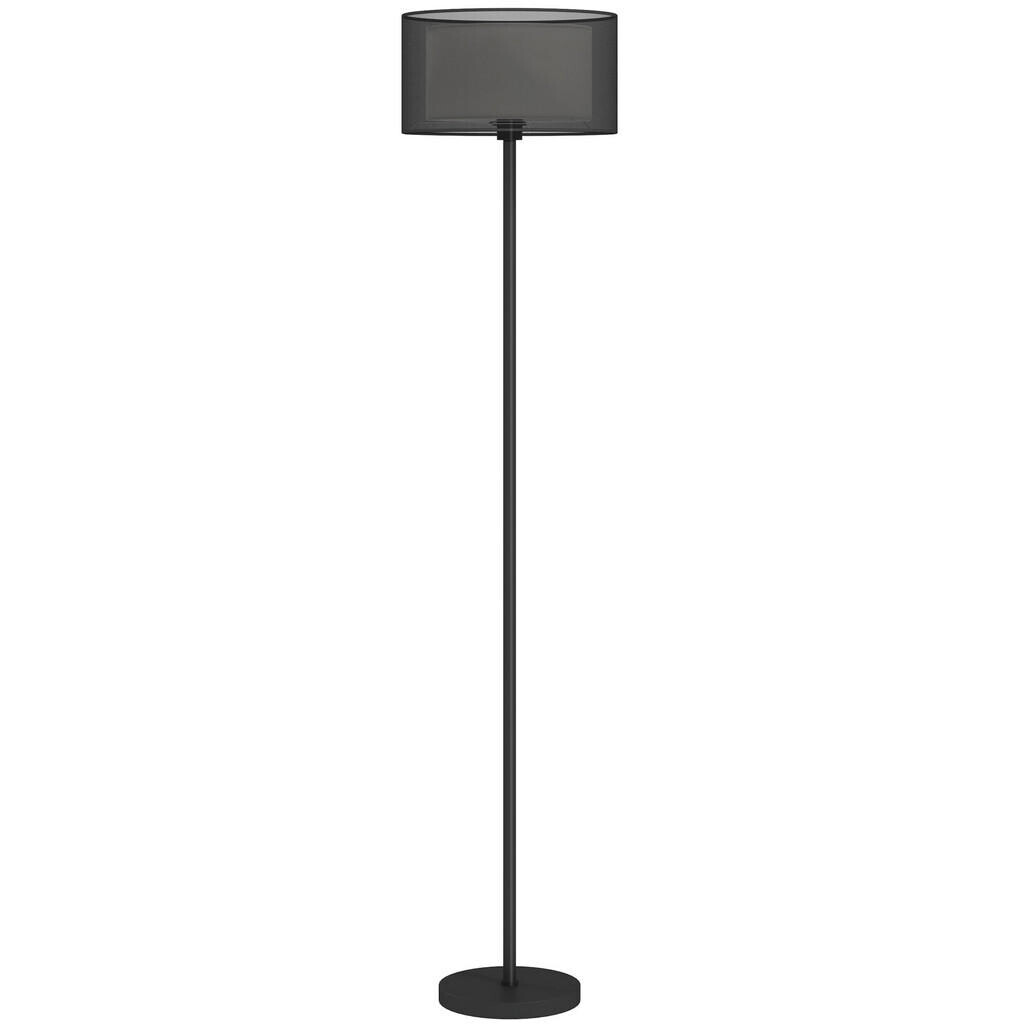 HOMCOM STOJACÍ LAMPY, stojací lampa s paticí E27, látkový stínidlo, černá
