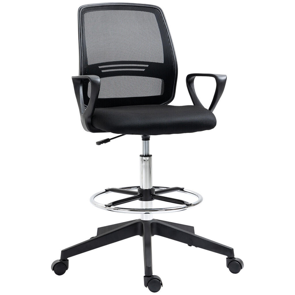Vinsetto PRACOVNÍ ŽIDLE Ergonomická otočná židle Kancelářská židle s nastavitelnou výškou a opěrkou nohou