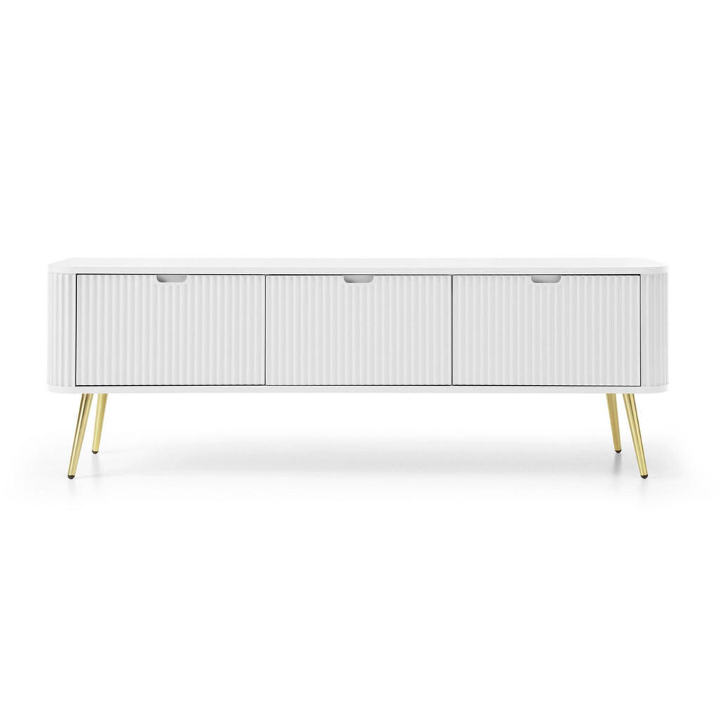 Selsey TV stolek Zova bílý se zlatými nohami 168/56/39 cm