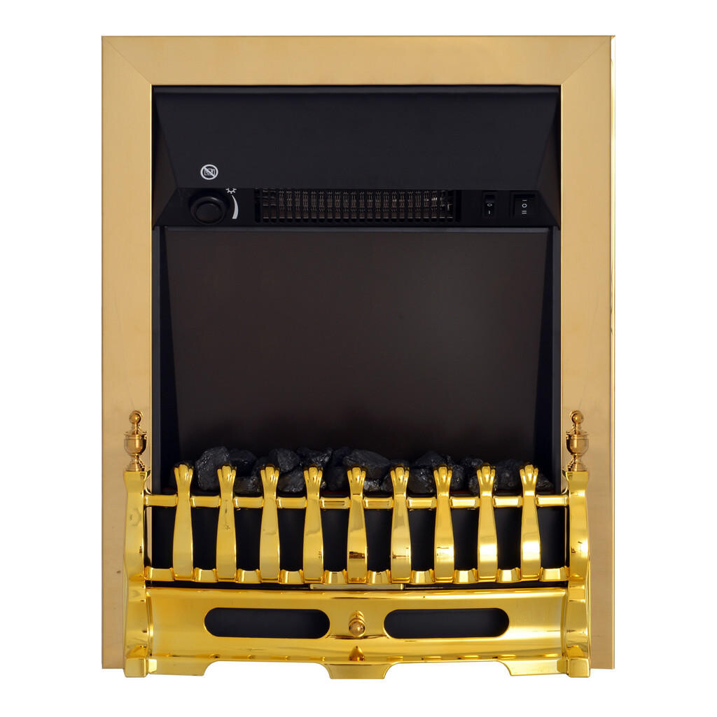 HOMCOM ELEKTRICKÝ KRB Kamna 1000/2000 W Elektrický krb Stojací krb Zlatý