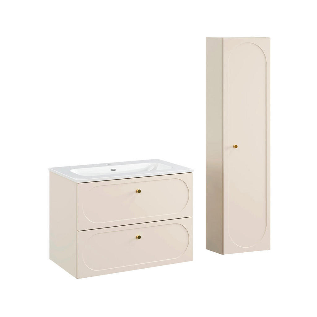 Petits-meubles KOUPELNOVÝ NÁBYTEK 80.2cm Sanae 2er-Set Pískově béžová