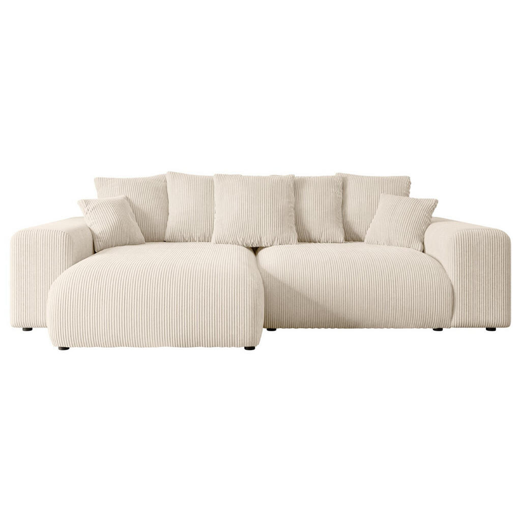 ALTDECOR ROHOVÁ SEDACÍ SOUPRAVA s otomanem vlevo ESKAR-L 266x176x72 šedohnědá, manšestr