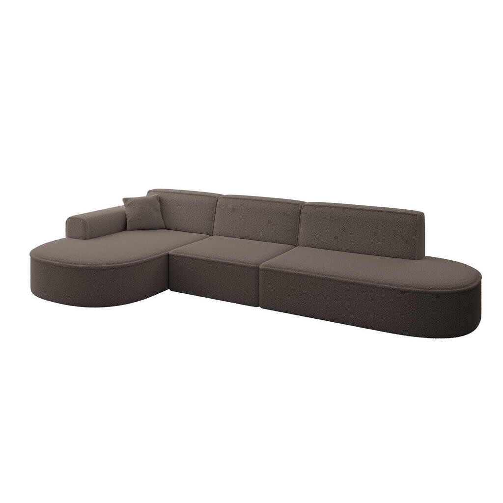 ALTDECOR ROHOVÁ SEDACÍ SOUPRAVA s otomanem vlevo MARI-L2 – 328 x 171 x 79 cm, hnědá, buklé