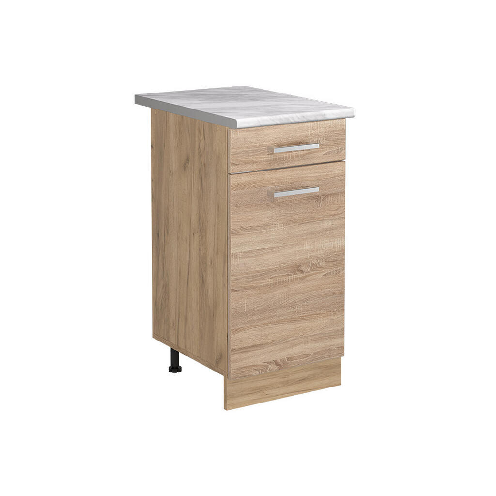 Vicco SPODNÍ SKŘÍŇKA KUCHYŇSKÉ LINKY R-Line, Sonoma/Zlatý mocný dub, 40 cm pracovná doska Mramor