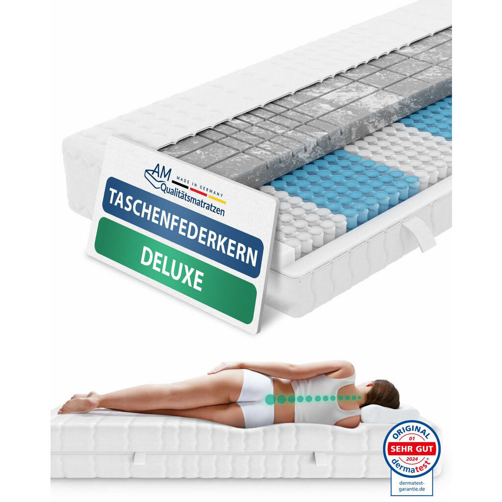 AM Qualitätsmatratzen MATRACE s taštičkovými pružinami 3D Deluxe 120/200 cm H2 - výška 24 cm a potah z tencelu