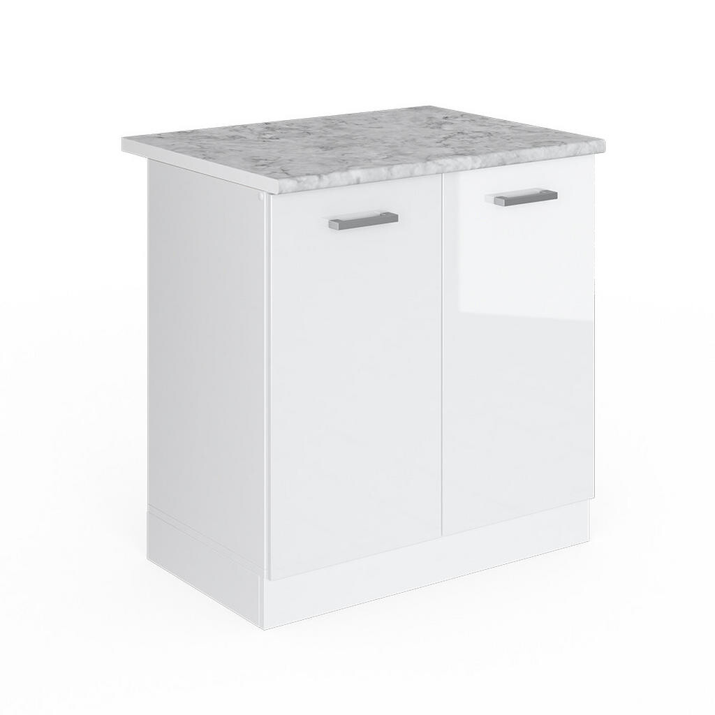 Vicco SKŘÍŇKA POD DŘEZ R-Line Bílá vysoký lesk 80 cm s pracovní deskou