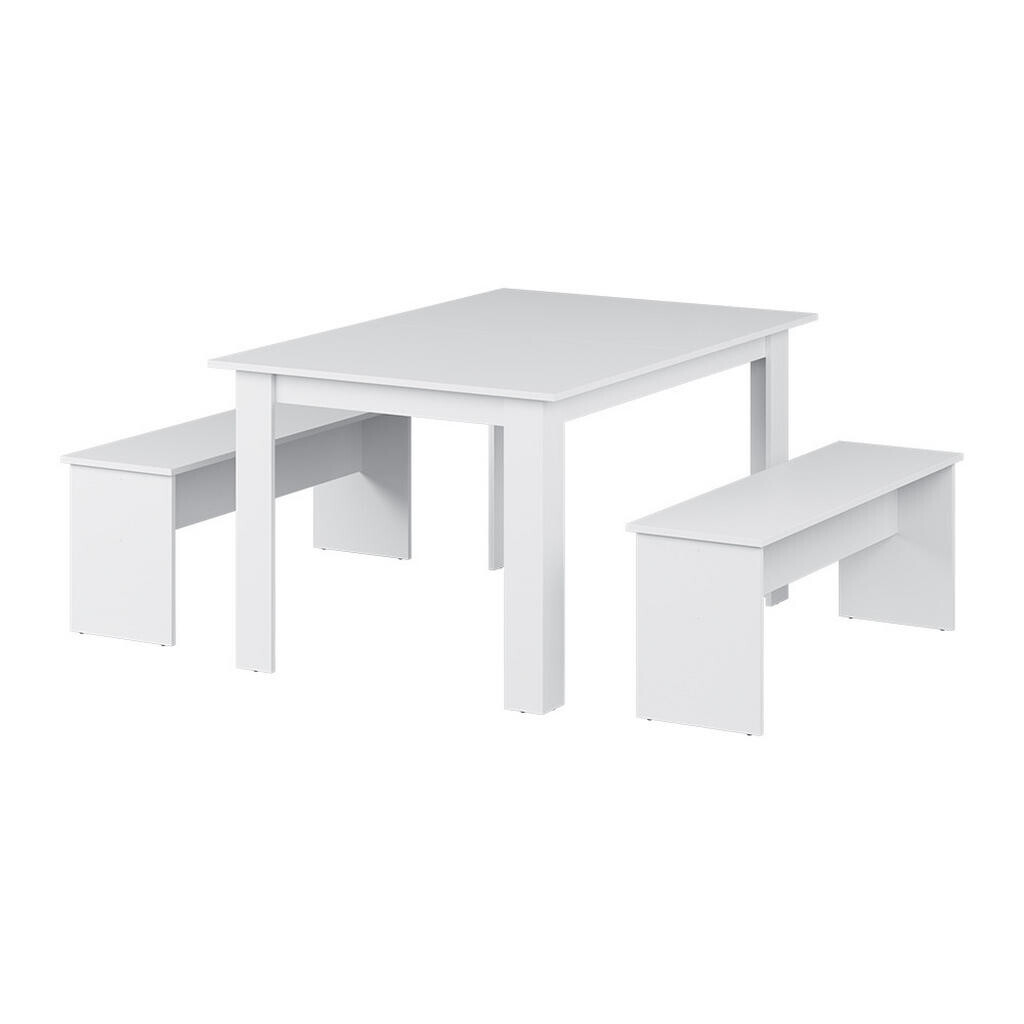 Vicco JÍDELNÍ STŮL SESTAVA Sentio Bílá 137.6 x 92.8 cm se 2 lavicemi