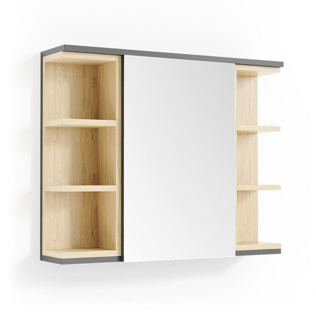 Vicco KOUPELNOVÁ ZRCADLOVÁ SKŘÍŇKA Aquis Antracit 79.6 x 64 cm