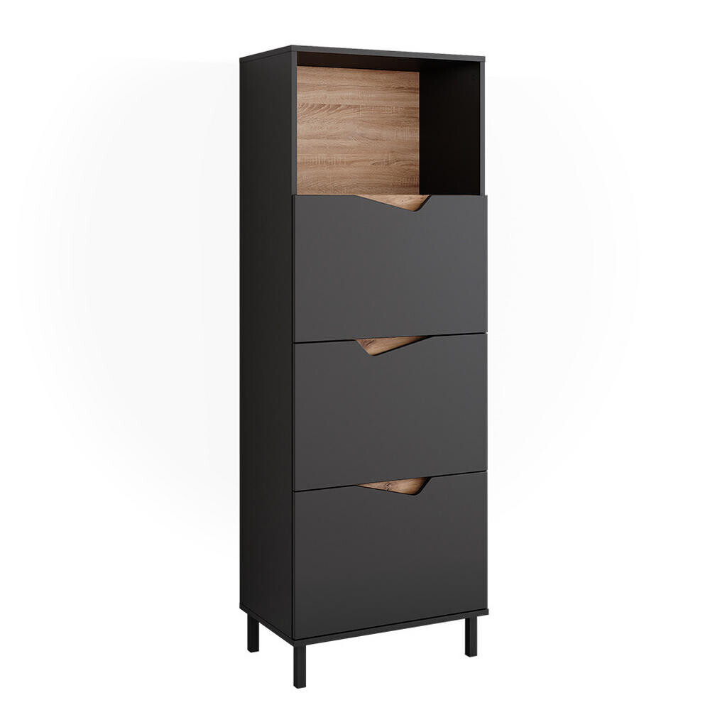 Vicco KREDENC Marelle Antracit/Artisan 60 x 169.5 cm se 4 přihrádkami