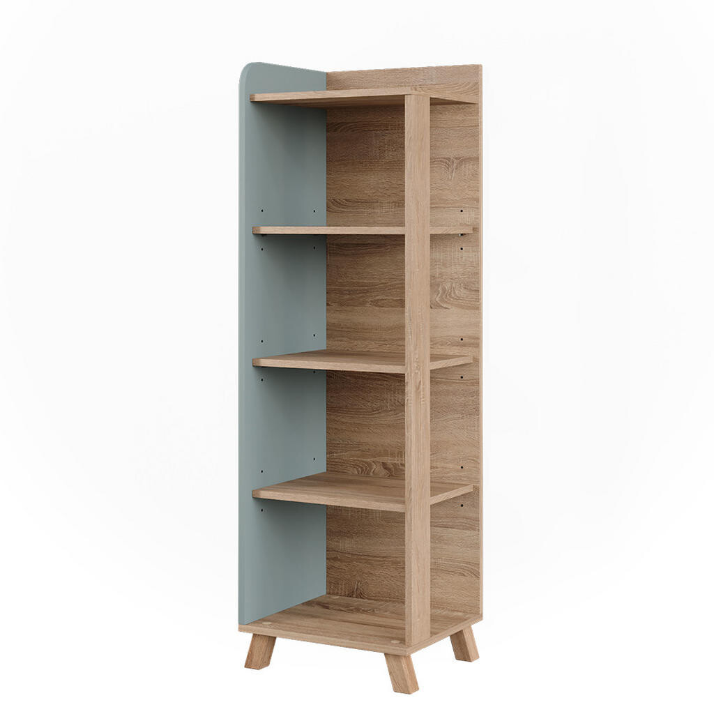 Vicco KOUPELNOVÁ POLIČKA Karen Sonoma/modrá 40 x 128 cm se 4 přihrádkami