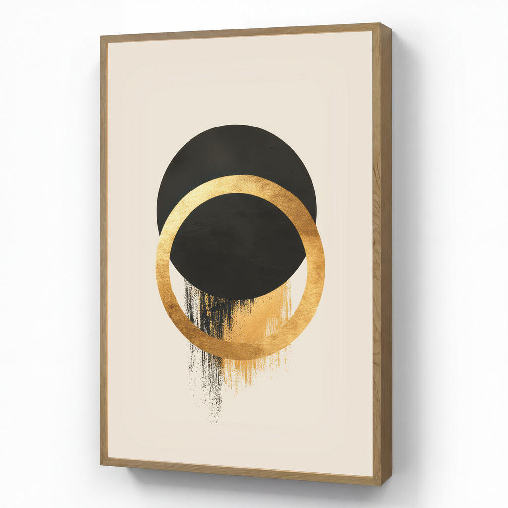 OnlyWow NÁSTĚNNÁ LAMPA S AKUMULÁTOREM Abstraktní design - Černý kruh - Skvrny od barvy 70x100 cm