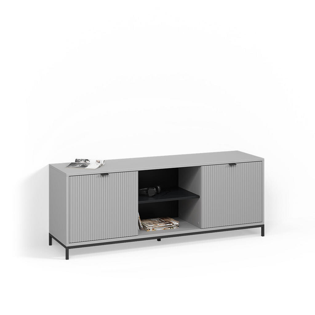 Livinity® NÍZKÝ NÁBYTEK POD TELEVIZI Aterno Šedá 150 x 60 cm se 2 dveřmi