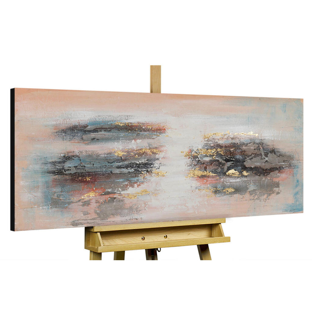 KUNSTLOFT RUČNĚ MALOVANÝ AKRYLOVÝ OBRAZ ŠEDÝ/BÉŽOVÝ, 120/60 CM