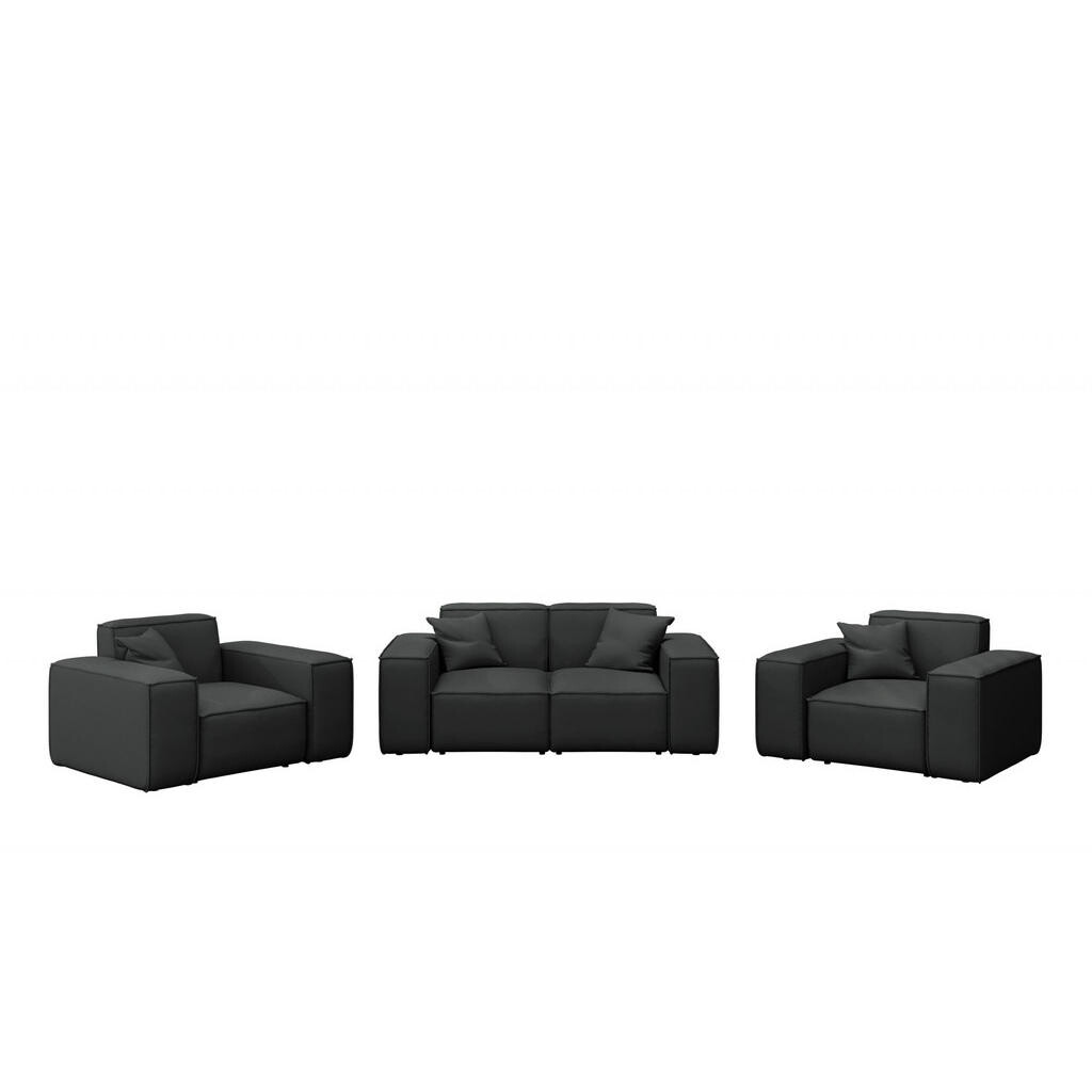 Kaiser Möbel ZAHRADNÍ SEDACÍ SOUPRAVA 2+1+1 MALIBU tkanina Odyssey Černá