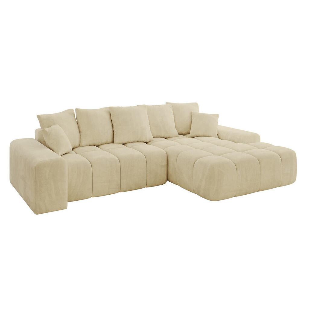 ALTDECOR ROHOVÁ SEDACÍ SOUPRAVA s otomanem vpravo ENSI-L – 267x164x69 cm šedohnědá