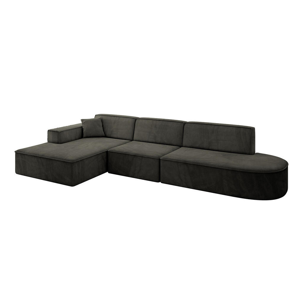 ALTDECOR ROHOVÁ SEDAČKA s otomanem vlevo IREA-L2-v4 – 327 x 165 x 77 cm, černá