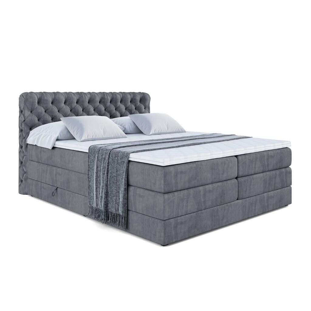 ALTDECOR POSTEL boxspring BOXI8 KING – 140x200 – H3/H4 – tmavě šedá