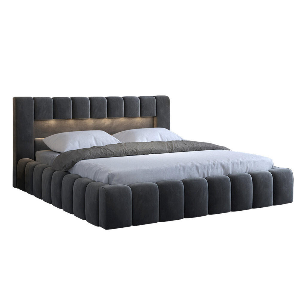 Petits-meubles BOXSPRING POSTEL 160/200 Auria Tmavě šedá