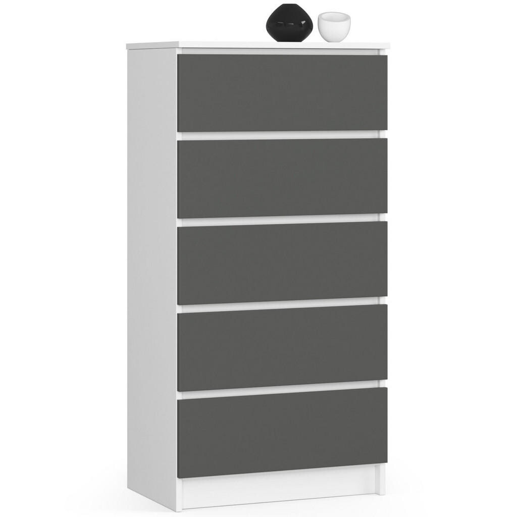 RAUMHIRSCH FURNITURE KOMODA bílá, grafitově šedá 121/60/40