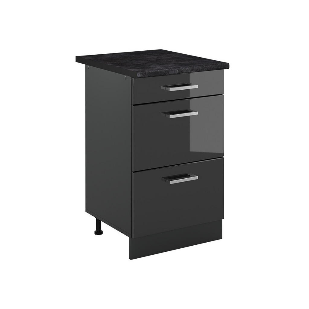Vicco SPODNÍ SKŘÍŇKA KUCHYŇSKÉ LINKY R-Line, Antracitový vysoký lesk/Antracit, 50 cm pracovná doska antracitová