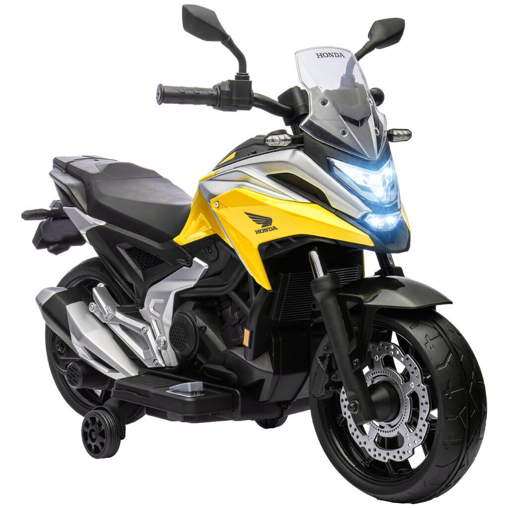 AIYAPLAY DĚTSKÝ ELEKTRICKÝ MOTOCYKL 12 V Dětský motocykl s MP3, USB, LED světlometem v žluté barvě