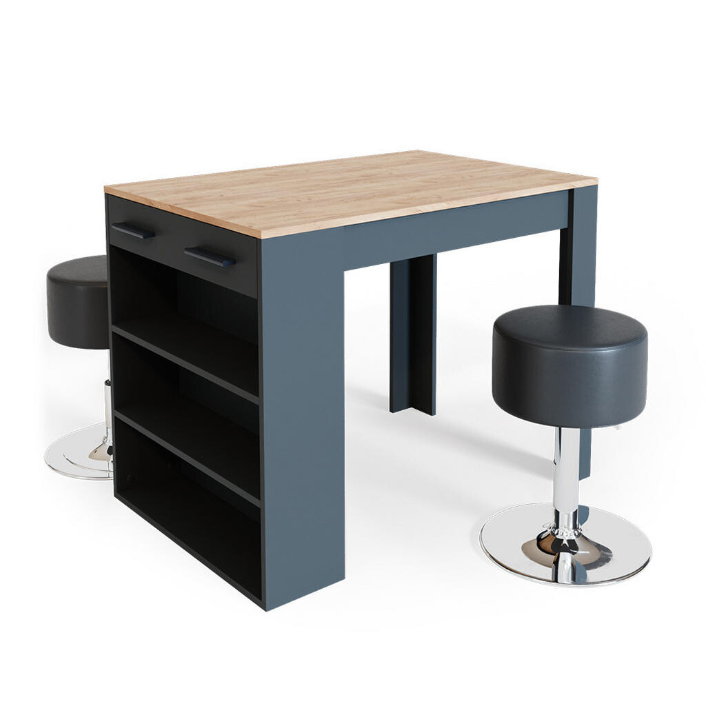 Vicco JÍDELNÍ SET Repose Antracit/zlatý dub 67 x 100 cm se 2 stoličkami
