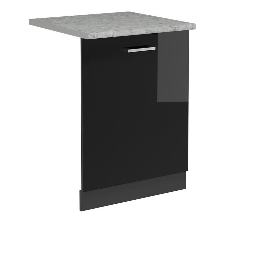 Vicco ČELNÍ PANEL MYČKY R-Line Černý vysoký lesk 60 cm s pracovní deskou