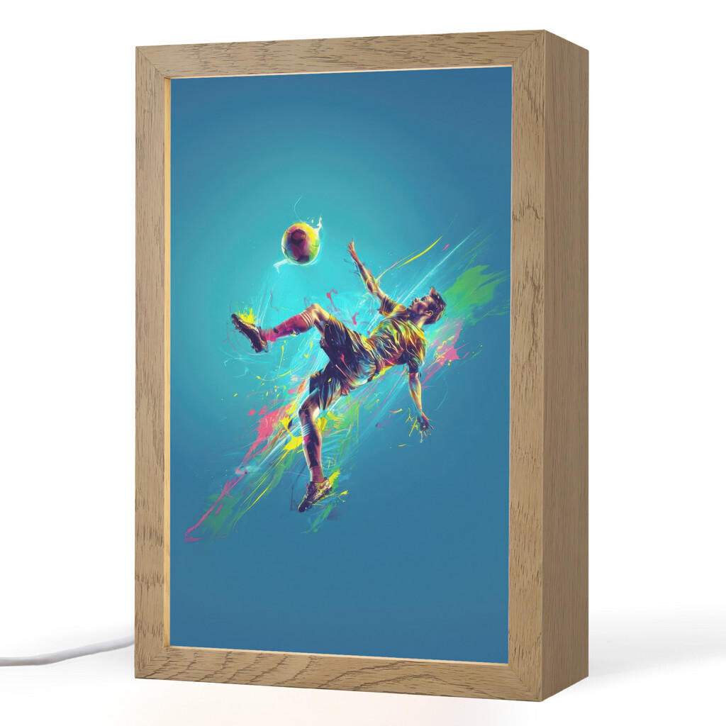 OnlyWow NOČNÍ LAMPIČKA Fotbalista - Stříkající barva - Barevné - Míč 20x30 cm
