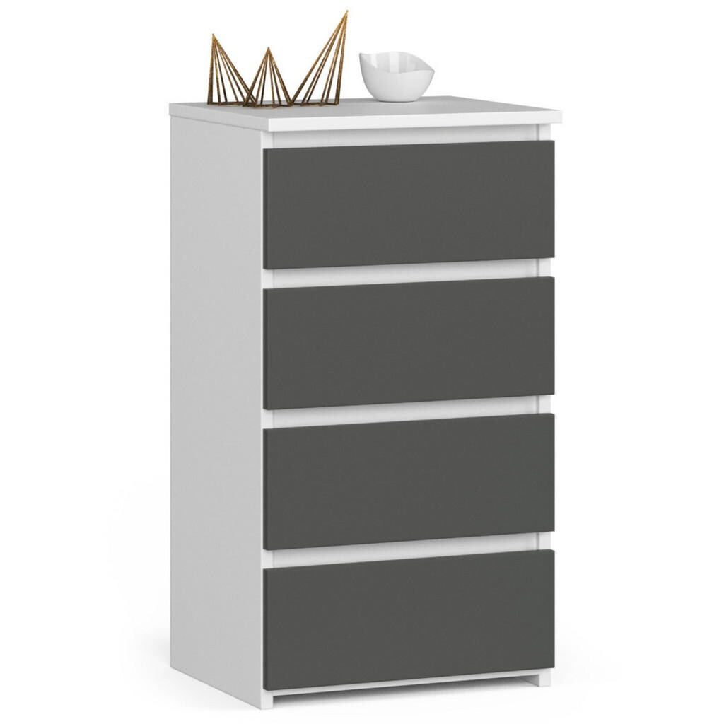 RAUMHIRSCH FURNITURE KOMODA bílá, grafitově šedá 74/40/35