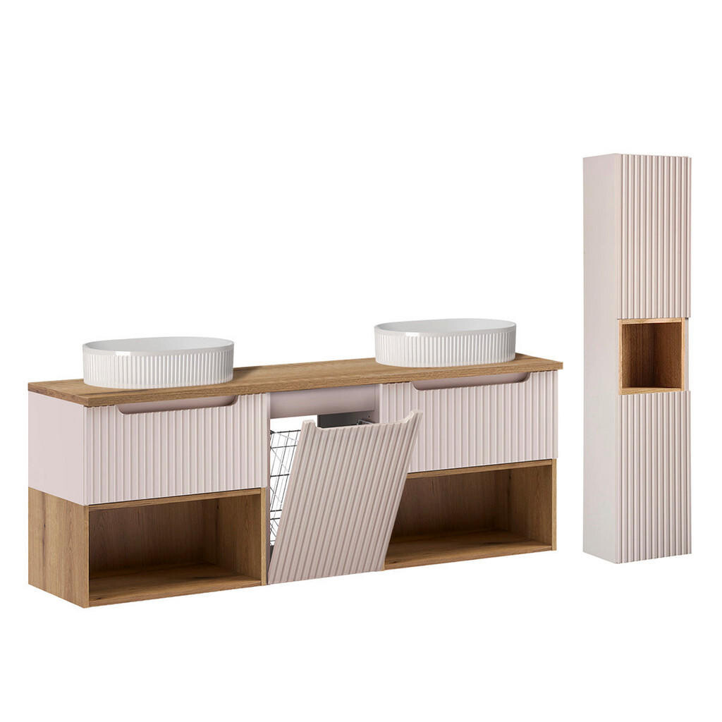 Petits-meubles KOUPELNOVÝ NÁBYTEK 160.4cm Riva 2er-Set Kašmír