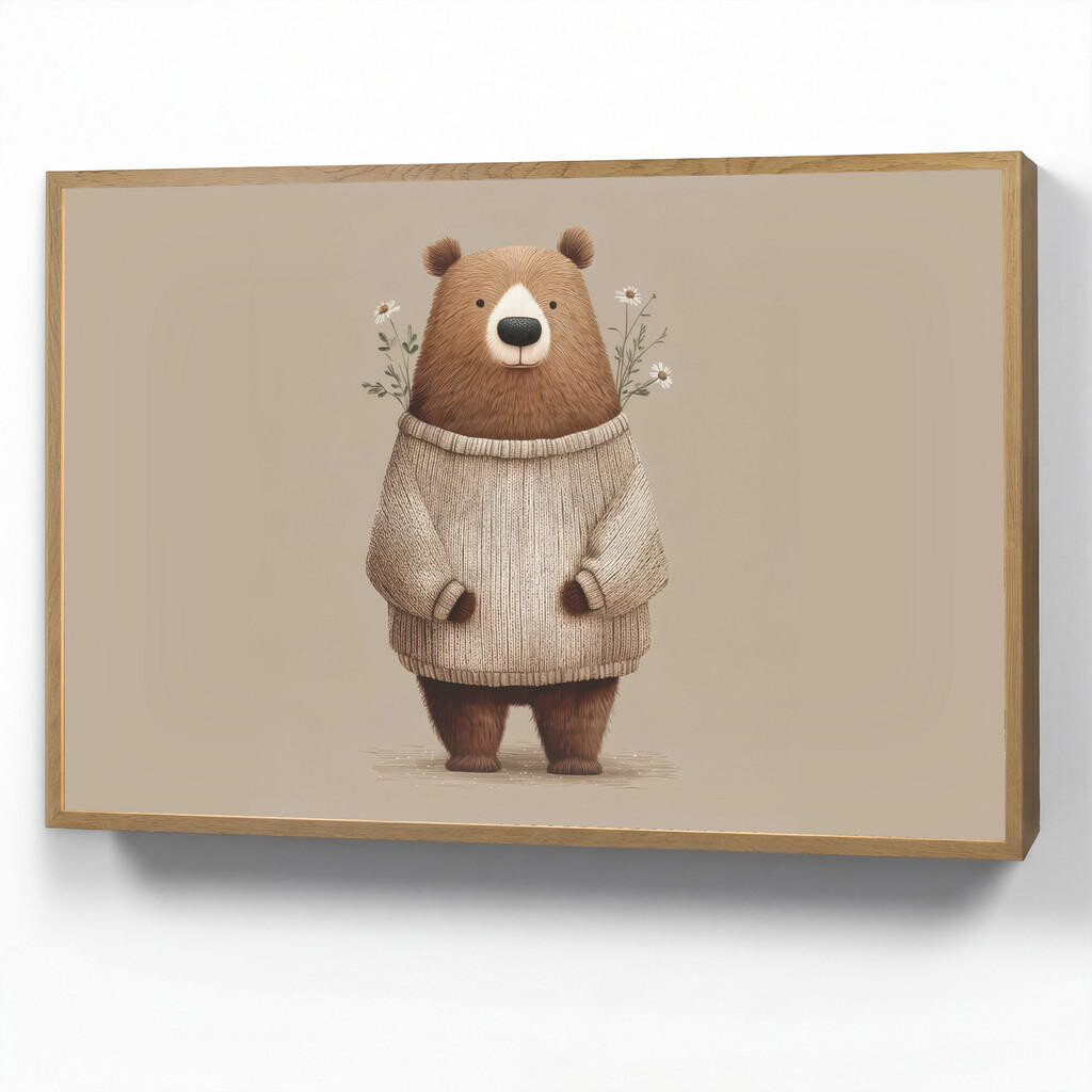 OnlyWow DOBÍJECÍ NOČNÍ LAMPIČKA Medvěd - Bílé květy - Cosy 100x70 cm