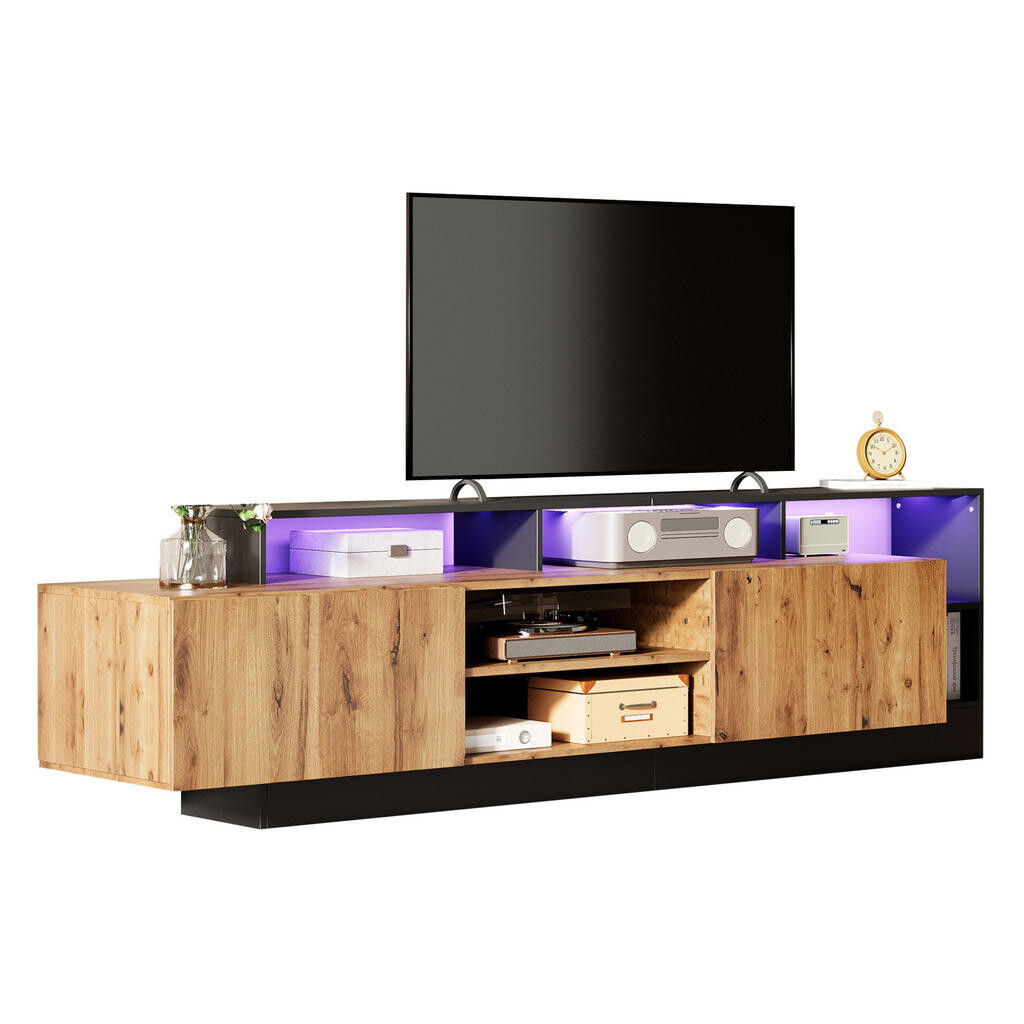 Redom TV stolek 190/40/48,5 cm s LED osvětlením a úložným prostorem, pro TV do 70