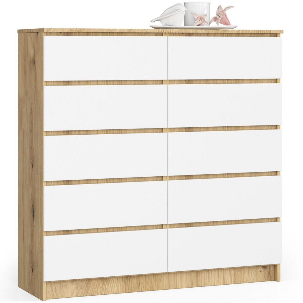 RAUMHIRSCH FURNITURE KOMODA dub Artisan, bílá 121/120/40