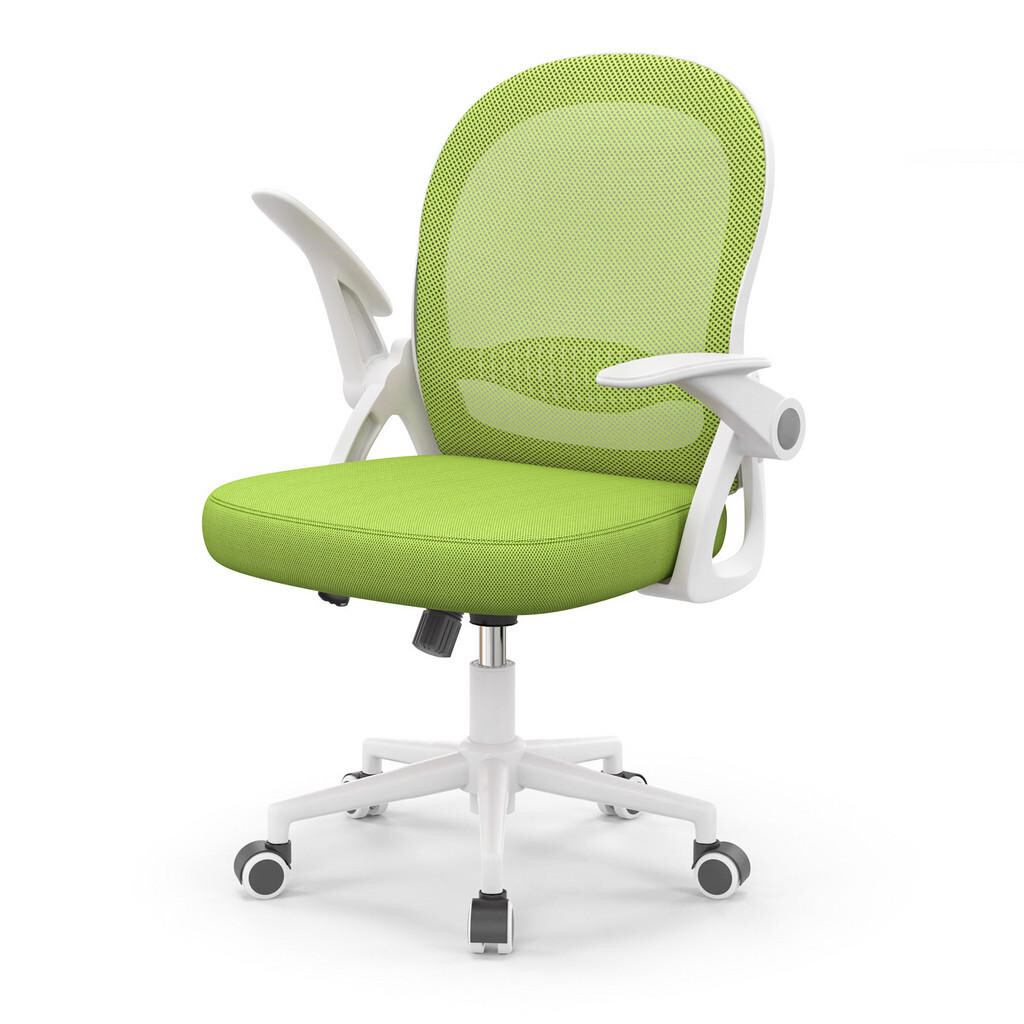 Rattantree ERGONOMICKÁ-KANCELÁŘSKÁ-ŽIDLE, středně vysoké opěradlo, sklápěcí opěrky na ruce, bederní opěrka – Zelená