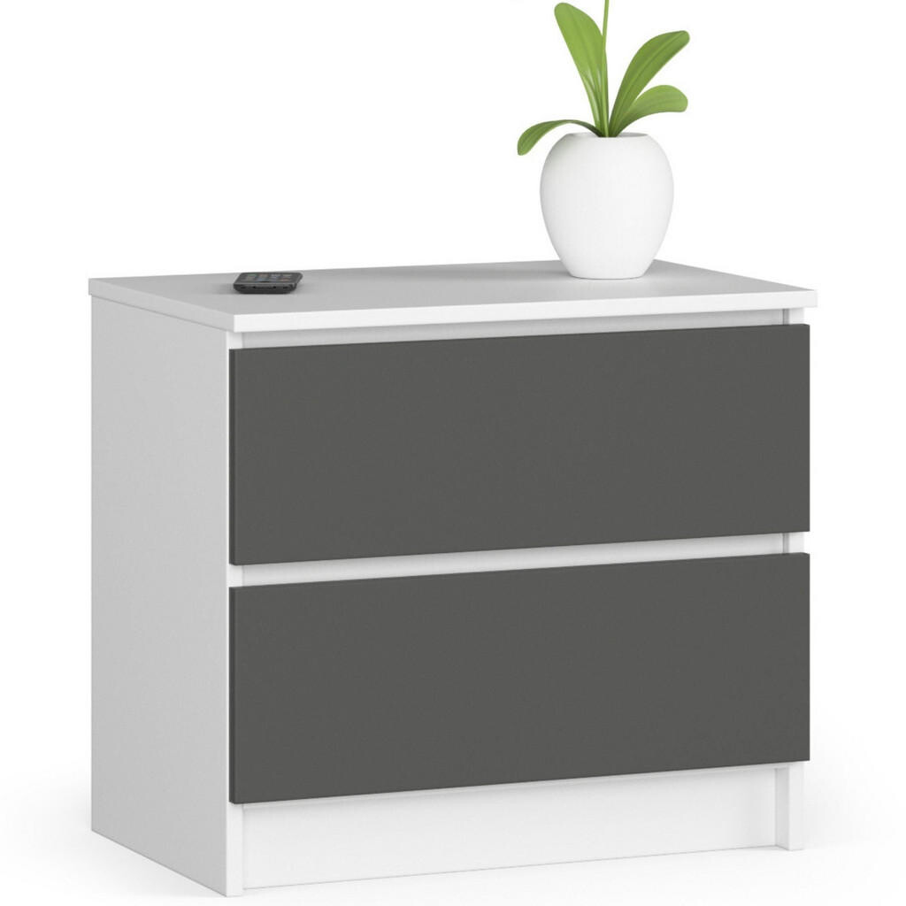 RAUMHIRSCH FURNITURE KOMODA bílá, grafitově šedá 55/60/40