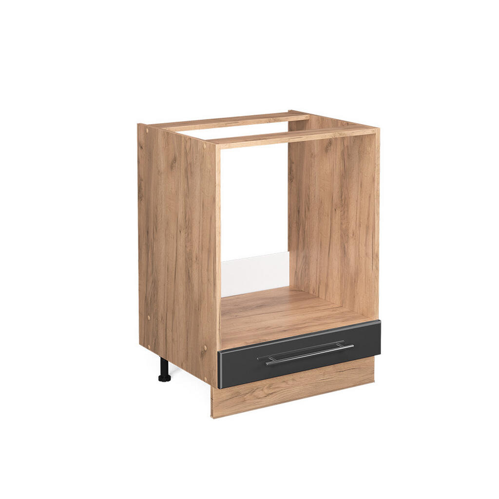 Vicco SKŘÍŇKA NA VESTAVĚNOU TROUBU Fame-Line Antracitový vysoký lesk 60 cm bez pracovní desky