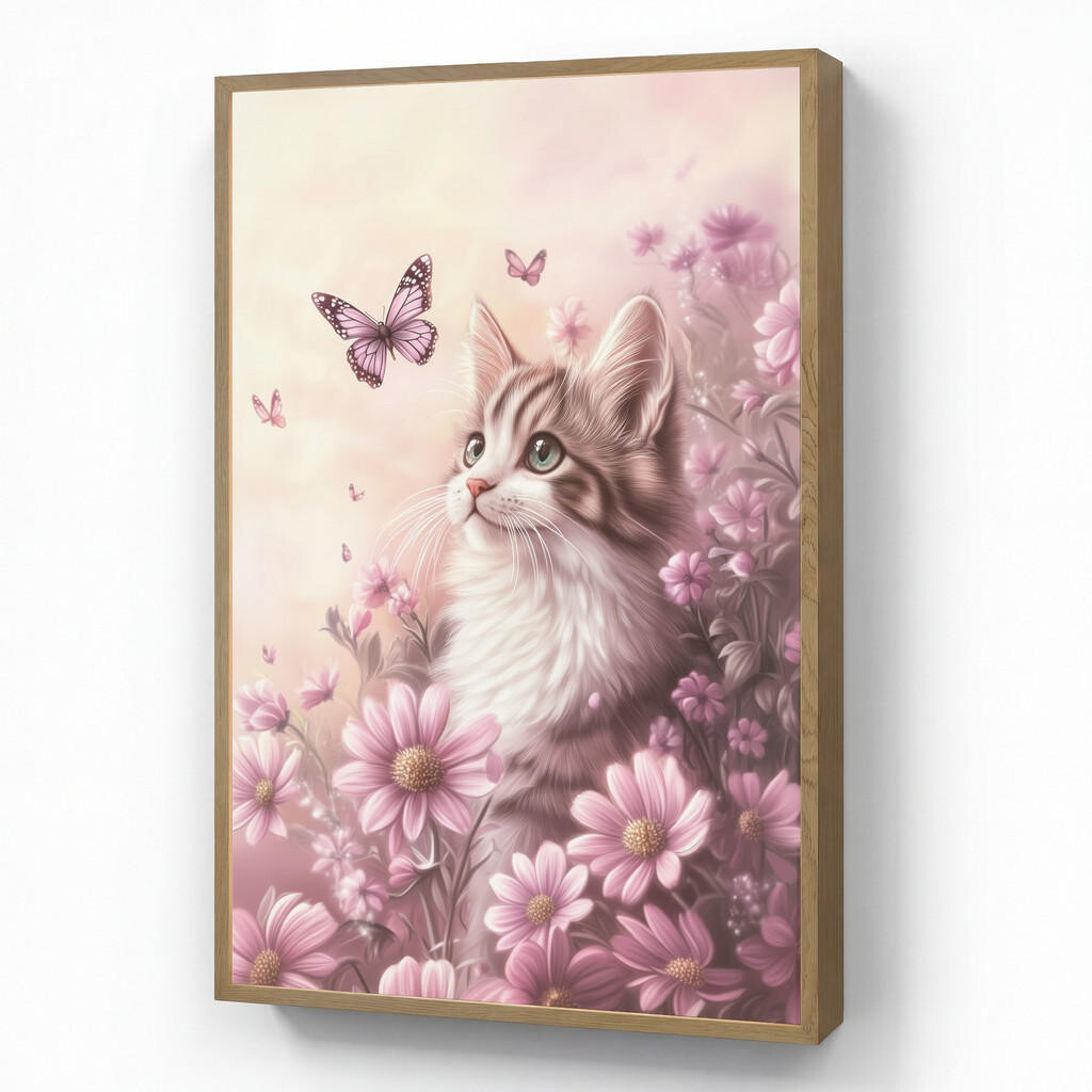 OnlyWow DOBÍJECÍ NOČNÍ LAMPIČKA Koťátko - Květiny - Motýli - Fialová 70x100 cm