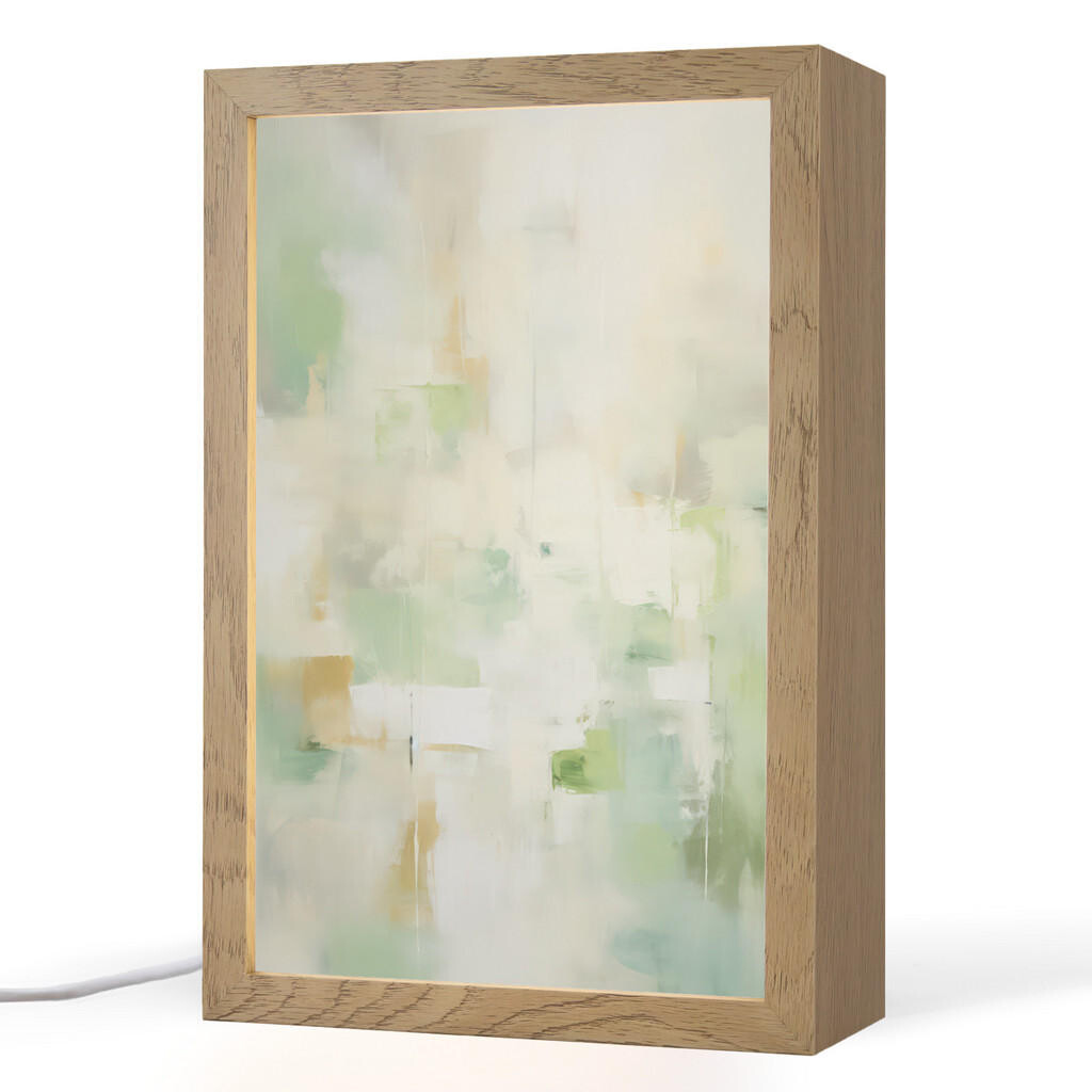 OnlyWow STOLNÍ LAMPA Abstraktní - Umění - Bílá - Zelená - Moderní 20x30 cm