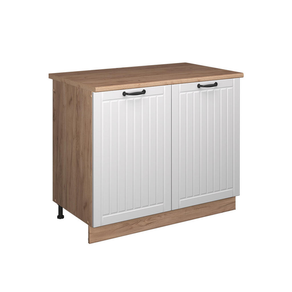 Vicco SKŘÍŇKA POD DŘEZ Fame-Line, Bílý venkovský dům/Zlatý mocný dub, 100 cm, PD Dub
