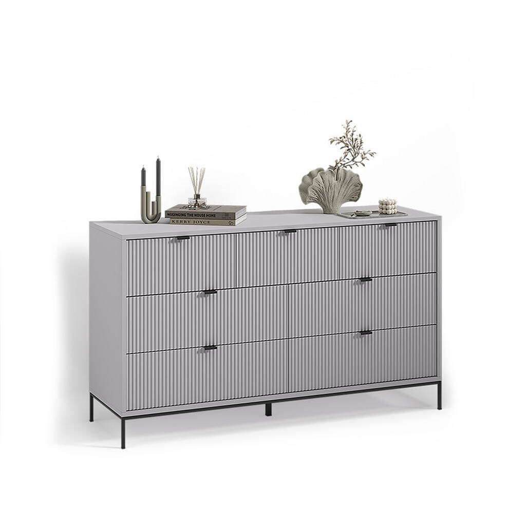 Livinity® KREDENC Aterno Šedá 42 x 81 cm se 7 zásuvkami