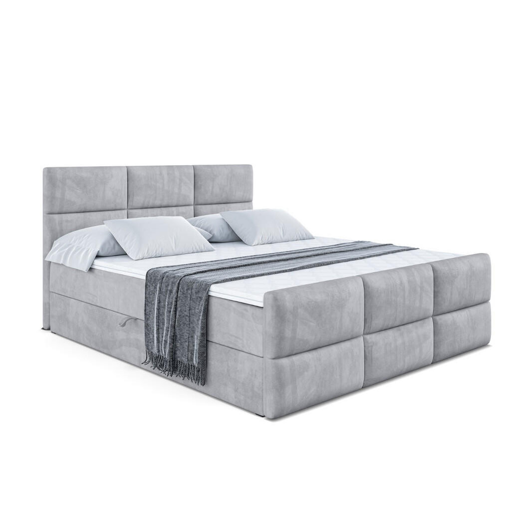 ALTDECOR AMERICKÁ postel OHIO-Z – 120 × 200 cm – H3 – světle šedá