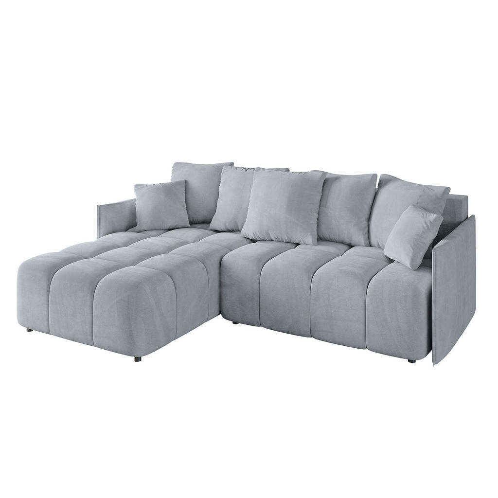 ALTDECOR ROHOVÁ SEDAČKA s otomanem vlevo LONLI-L 251x189x68, titanová barva, velur