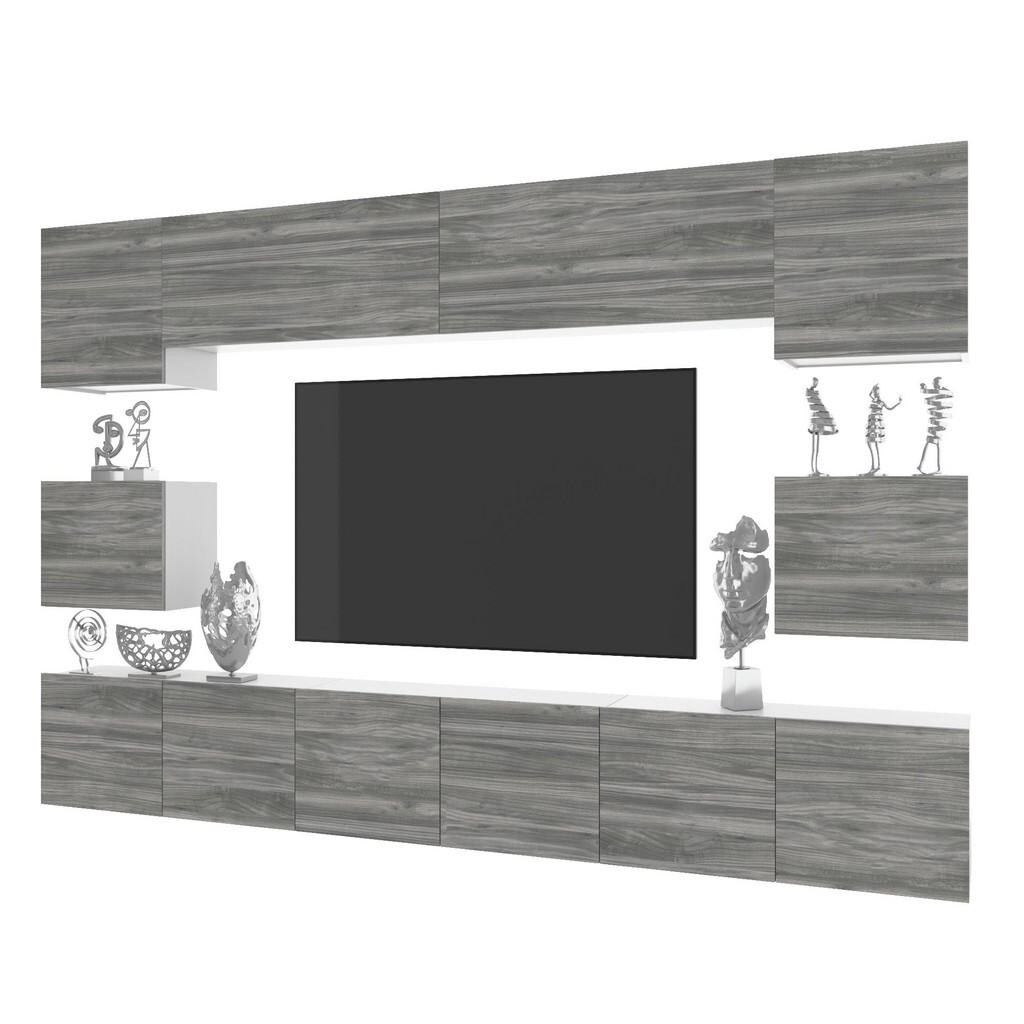 B BELINI GROUP OBÝVACÍ STĚNA Milano 3, Šedá matná, 300 cm, Bezúchytková