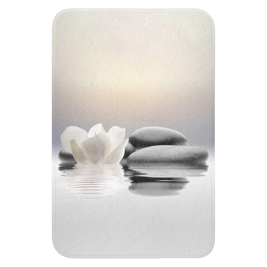 OnlyWow WC PŘEDLOŽKA Kameny - Lotos - Bílý - Voda - Zen 40x60 cm