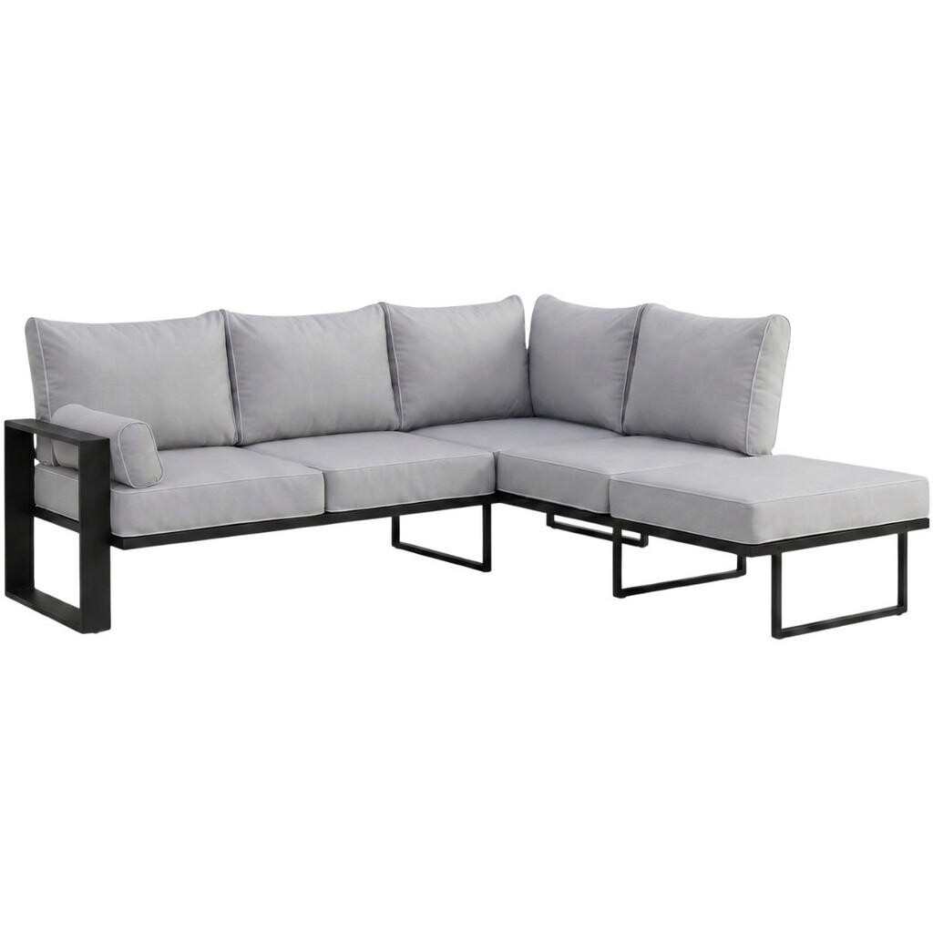 Beautysofa ROHOVÝ díl pohovky Verdino s kovovým rámem 207 cm, šedobéžová