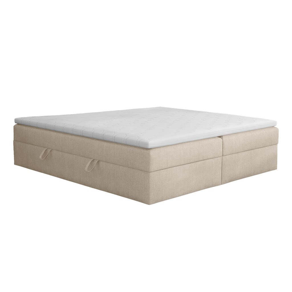 Fedve BOXSPRINGOVÁ POSTEL Huush 200x200 cm, Ecru